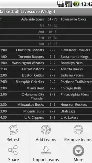 Basketball Livescore Widget скриншот 13
